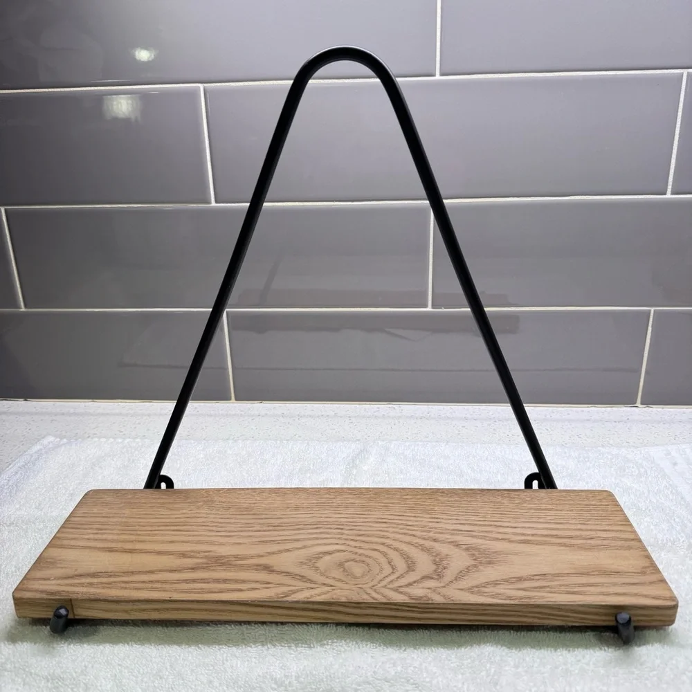 Set of 2 - Wooden Wall Decor with Black Metal Accent - Picture 6 of 8